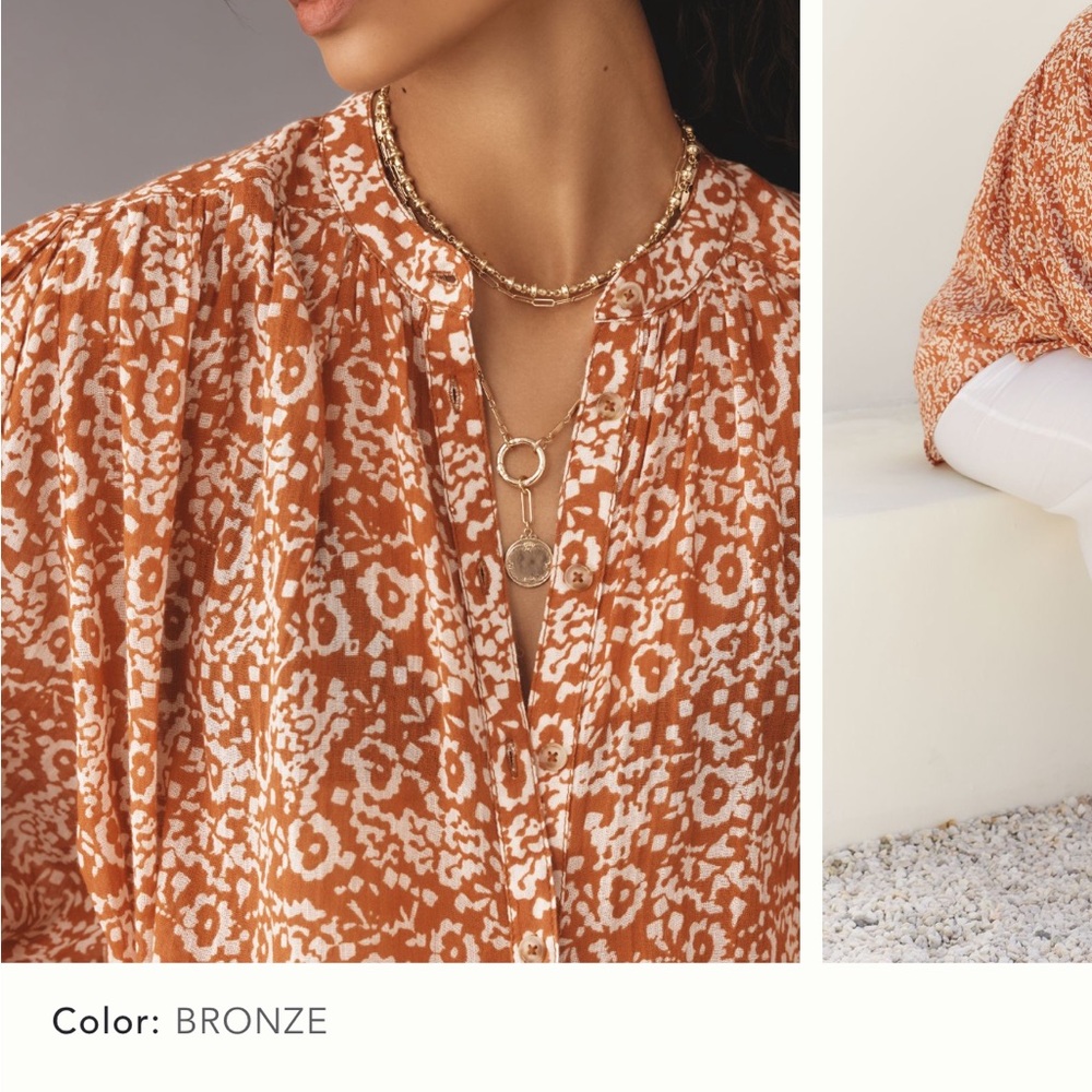 Pilcro Sidney batwing top, bronze, Small Petite
